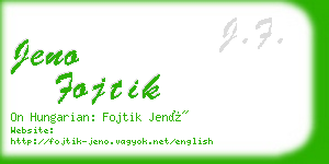 jeno fojtik business card